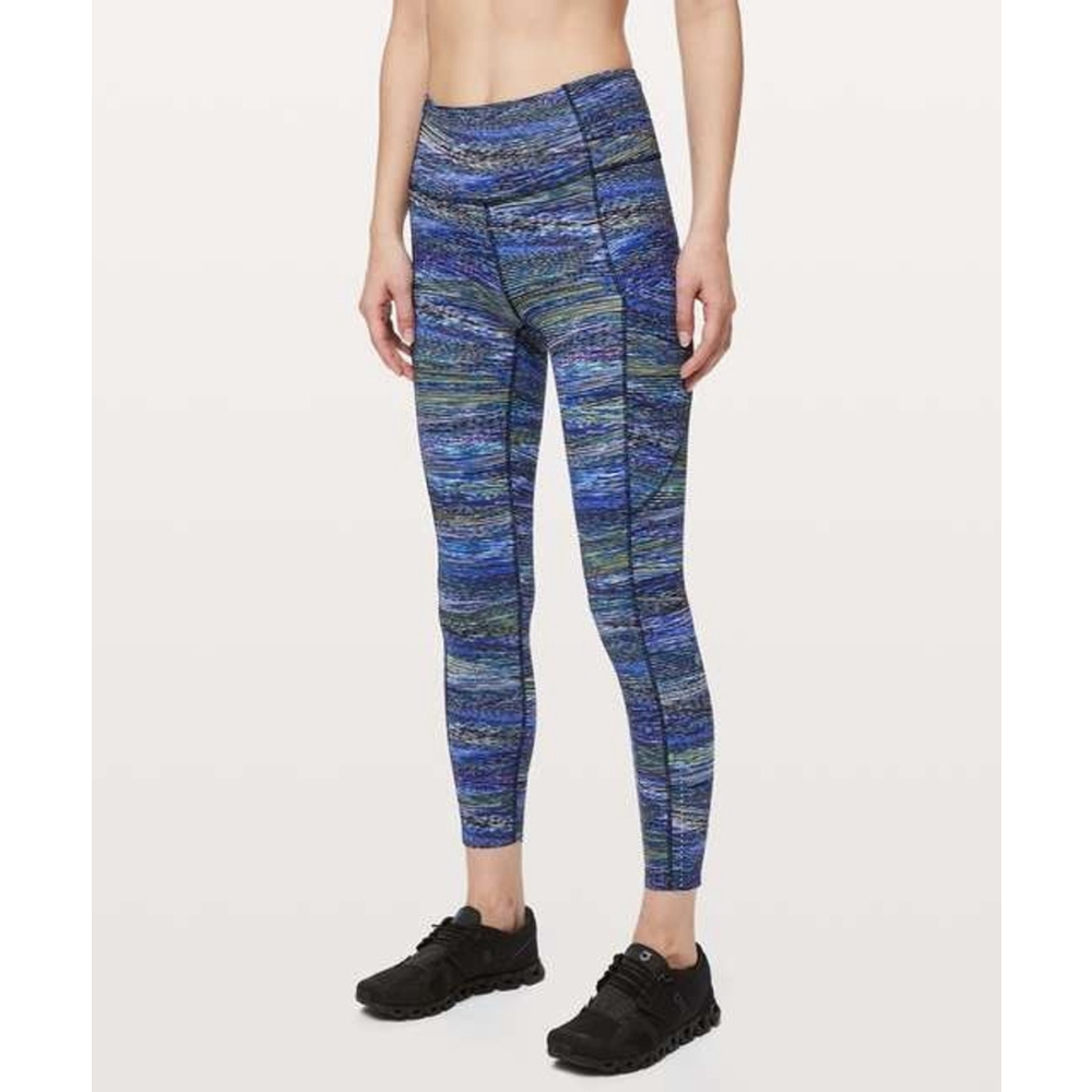Lululemon Fast and Free Tight II 25" *Non-Reflective Nulux Interconnect Blue Mul